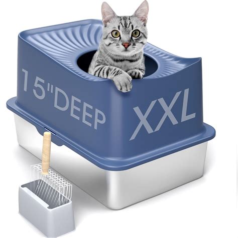 top entry litter box stainless steel|stainless steel kitty litter boxes.